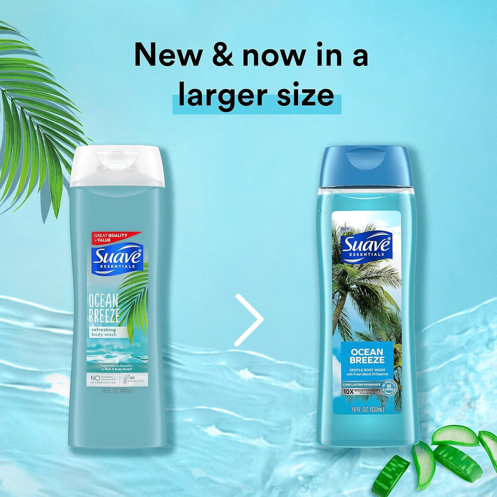 Suave Ocean Breeze bubbles provide a lively, revitalizing cleanse.