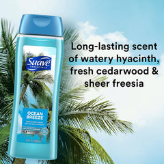 Suave Ocean Breeze cream texture hydrates skin during showers.