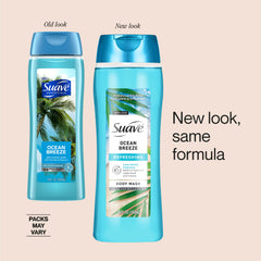 Suave Ocean Breeze fragrance notes highlight fresh ocean scent.