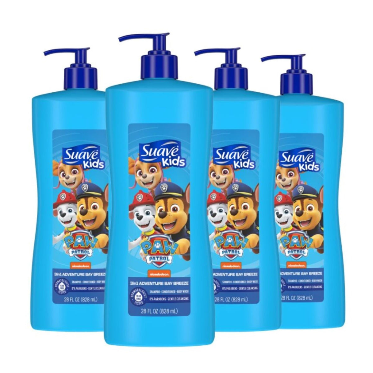 Suave Patrulla Canina 3en1, botella llamativa para el baño.