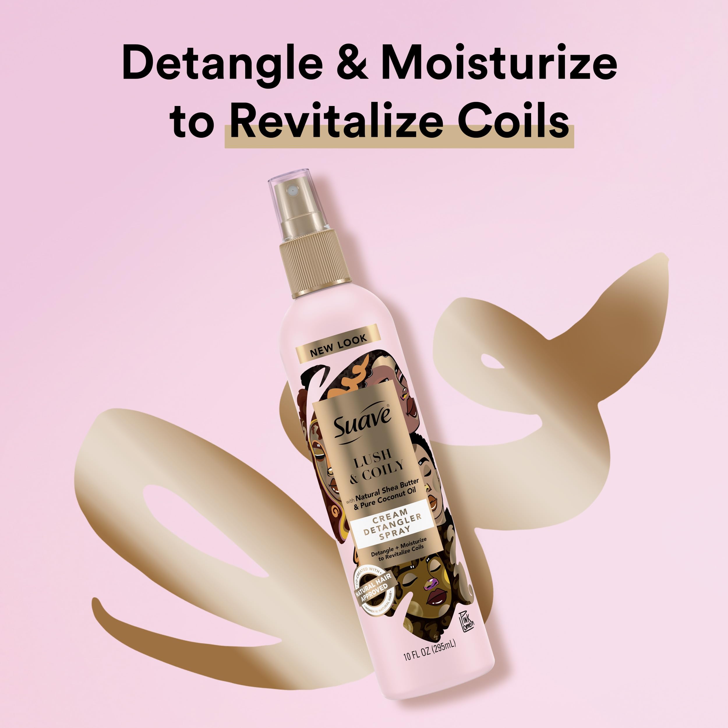 Suave Professional manteca de karité y aceite de coco, crema nutritiva para rizos.