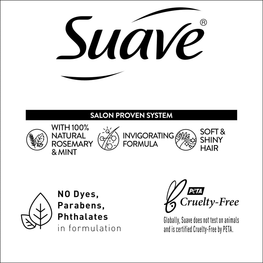 Aroma fresco de romero-menta en acondicionador Suave, experiencia sensorial en ducha.