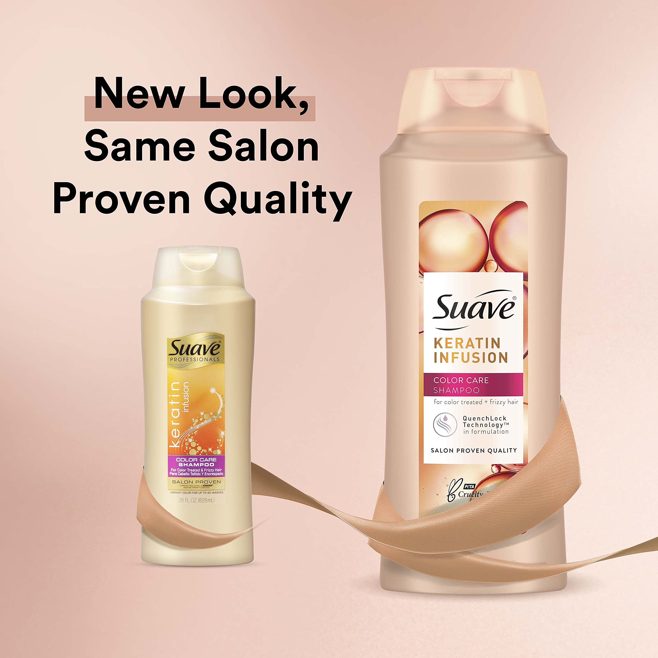 Suave Professionals Champú Cuidado Color, frasco brillante, ayuda a mantener el color.