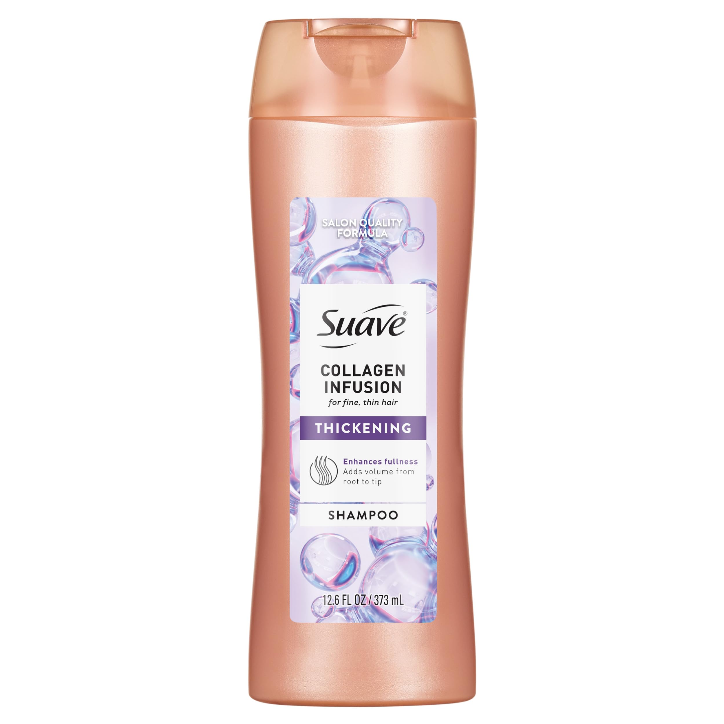 Suave Professionals Collagen Infusion Shampoo, botella destacada para volumen desde la raíz.