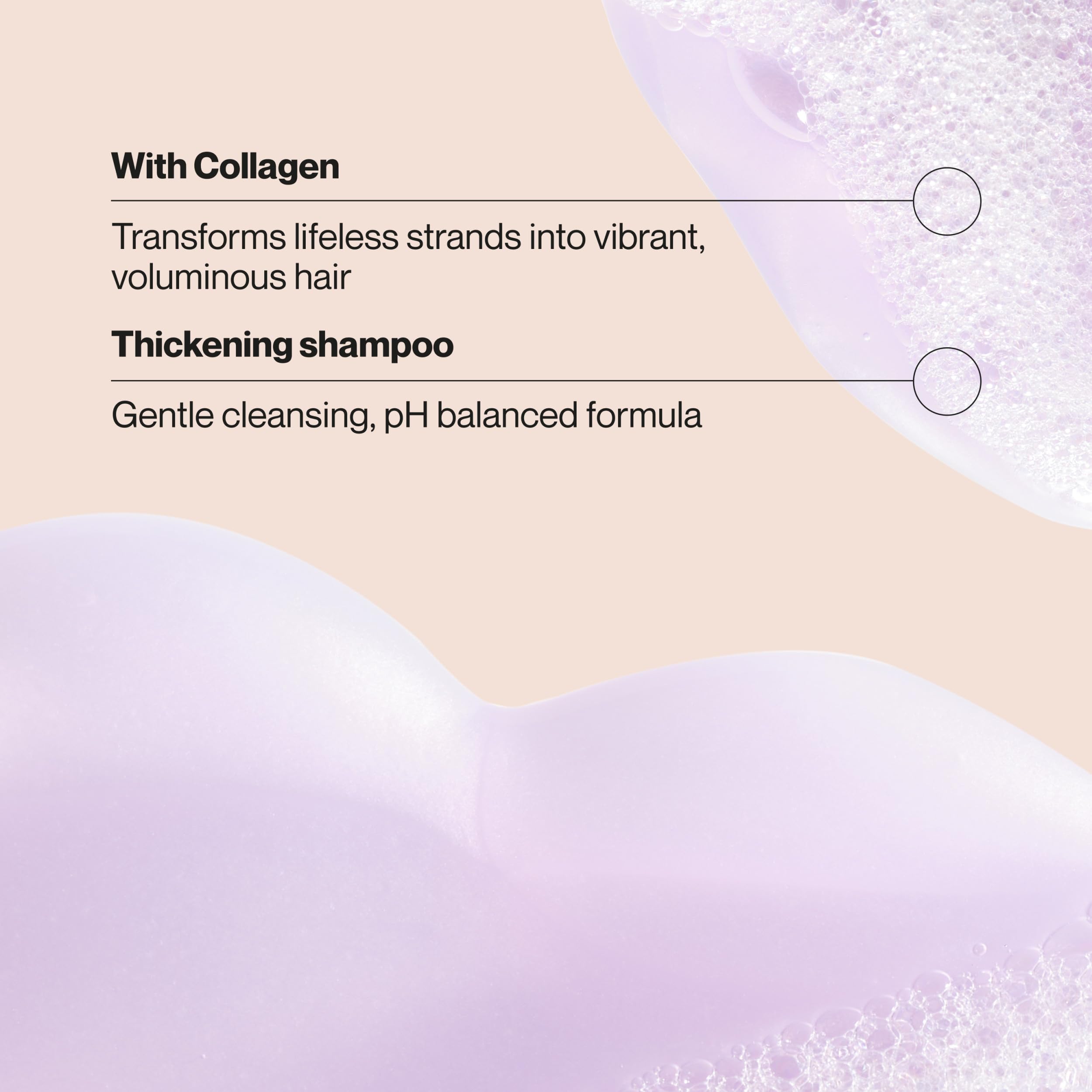 Suave Professionals Collagen Infusion Shampoo, espuma suave para una limpieza delicada.