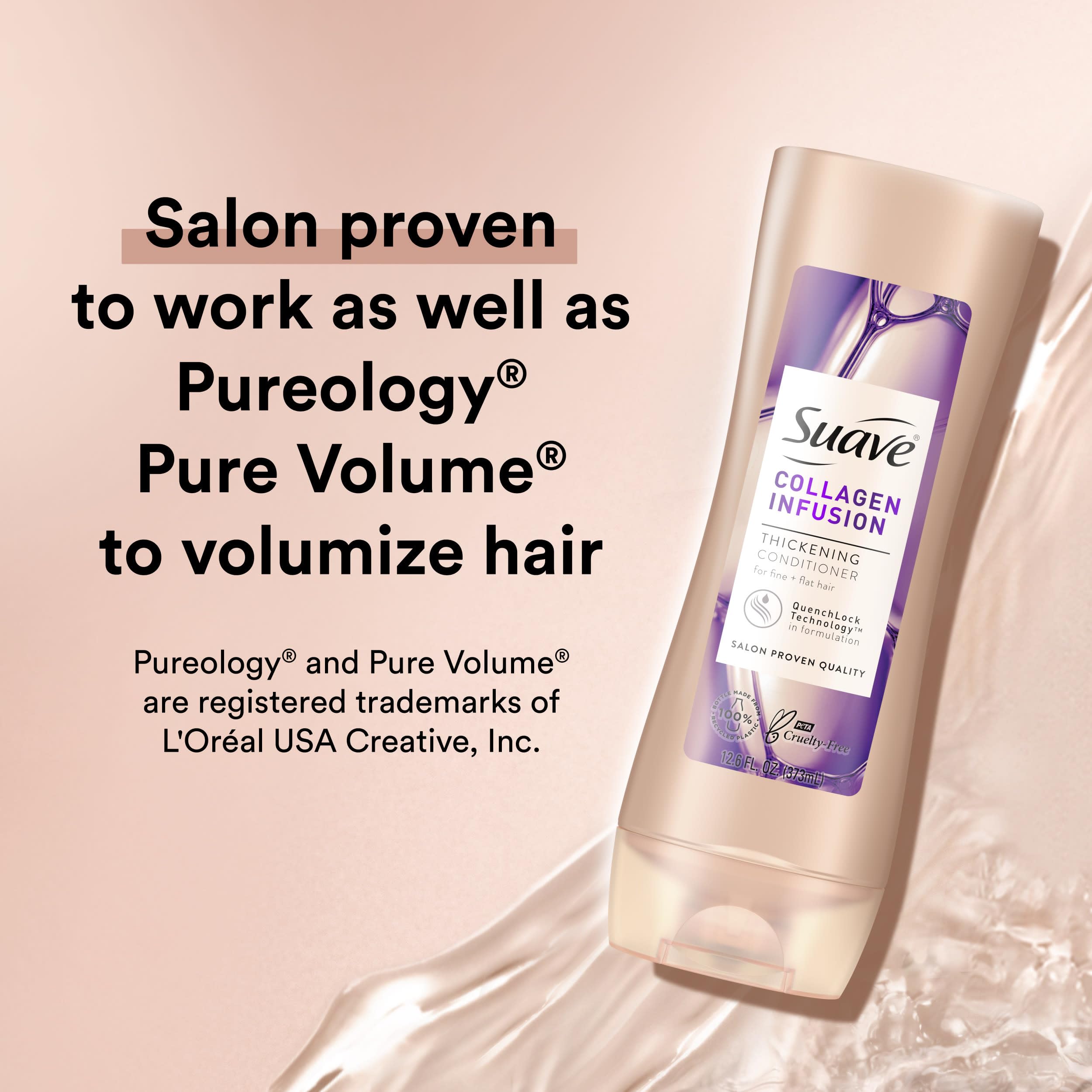 Desenredado eficiente con Suave Professionals Collagen Infusion en cabellos finos