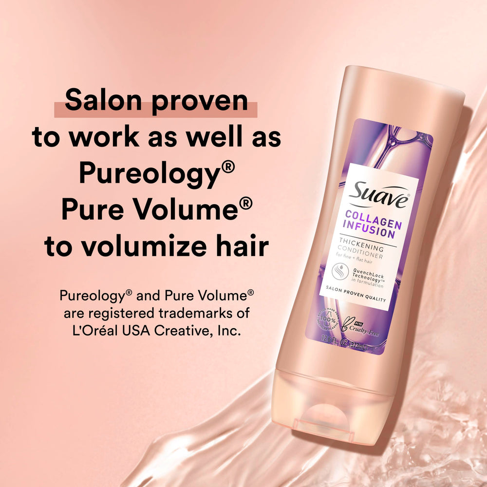 Desenredado eficiente con Suave Professionals Collagen Infusion en cabellos finos