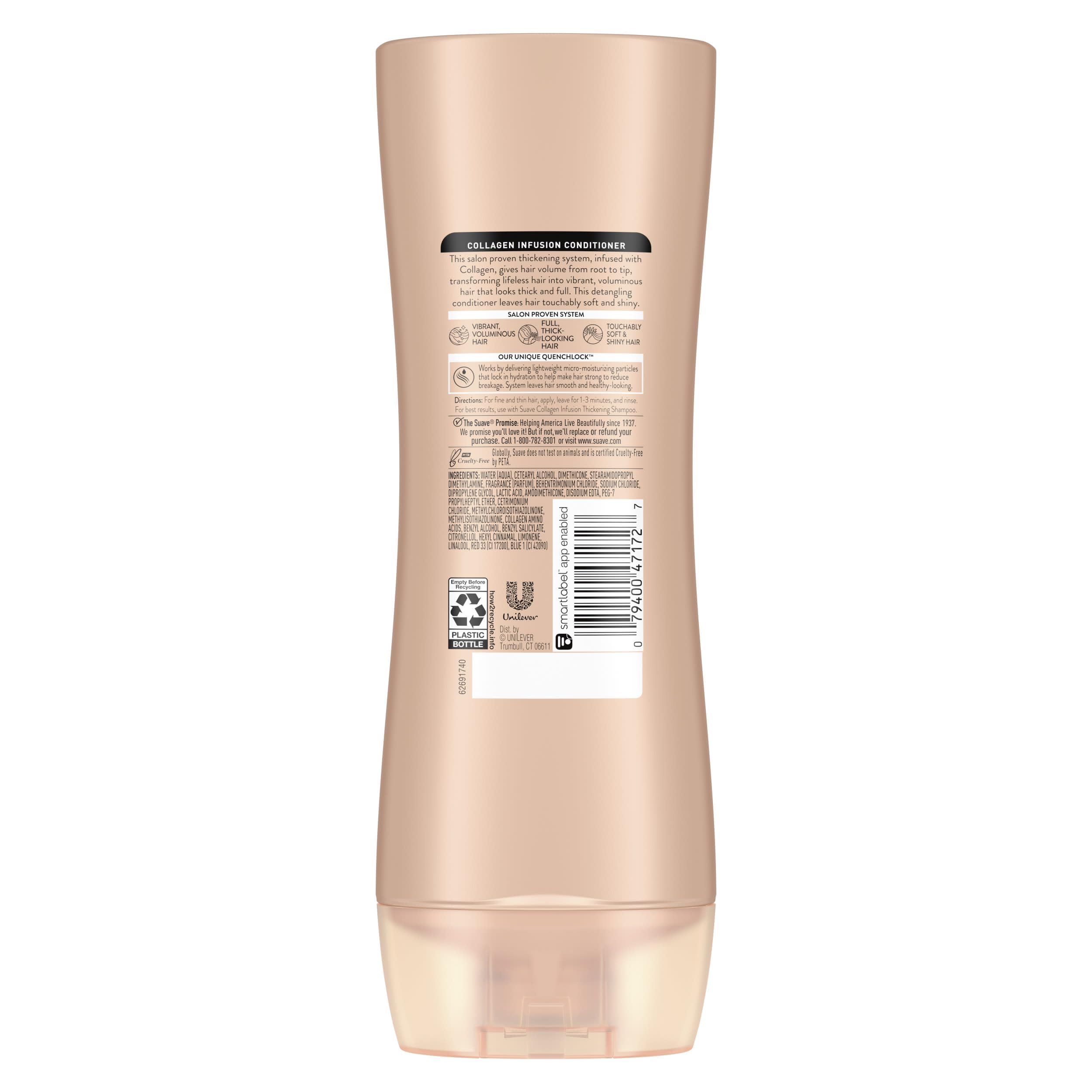 Resultado de volumen con Suave Professionals Collagen Infusion en cabello