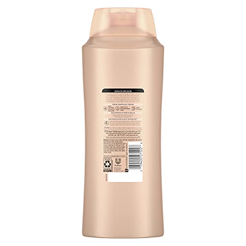 Close-up of conditioner pump-action showing easy application and detangling potential.