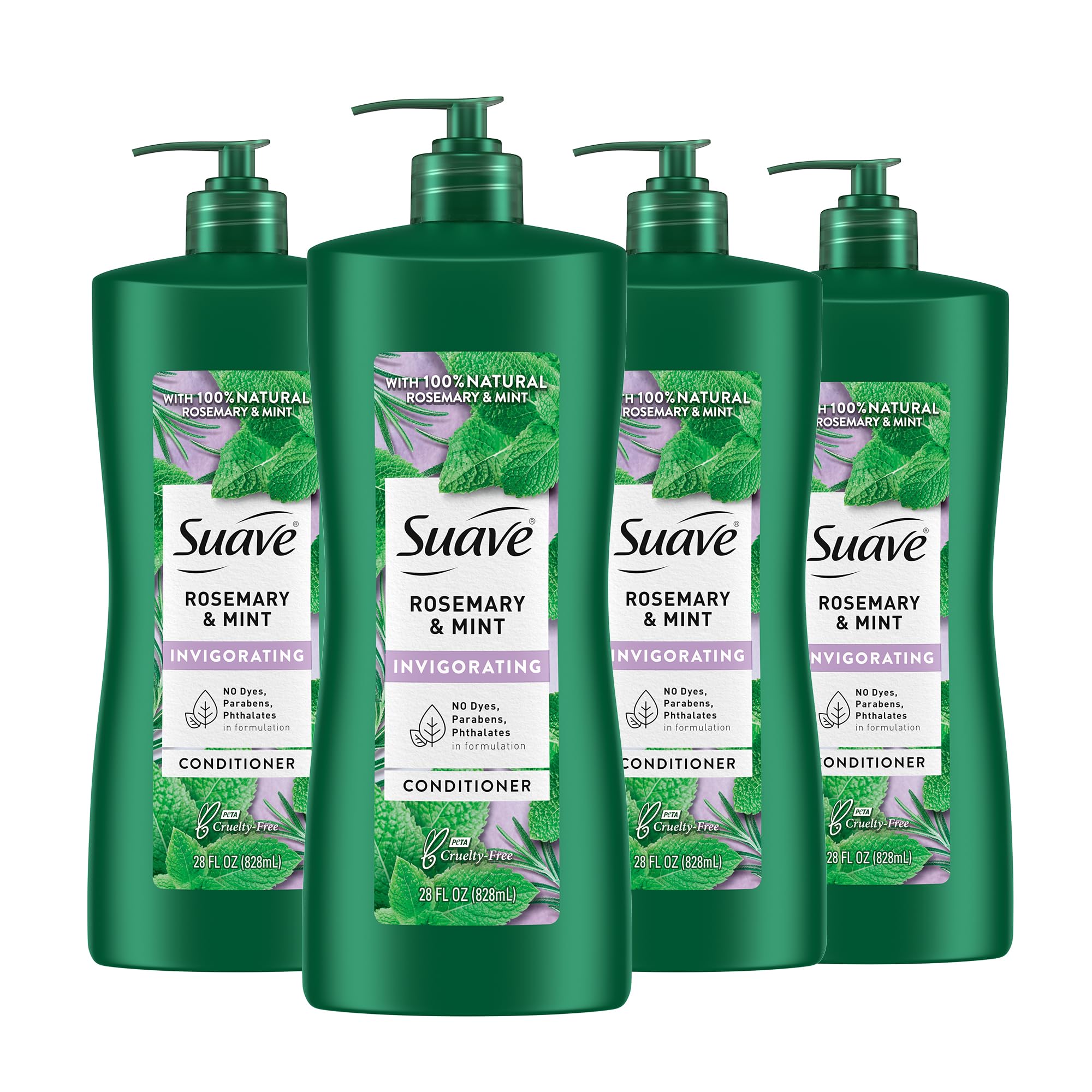 Acondicionador Suave romero-menta para cabello dañado, aporta hidratación y brillo.