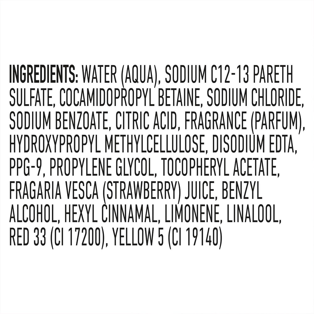 Strawberry extract and vitamin E provide light conditioning and pleasant scent.