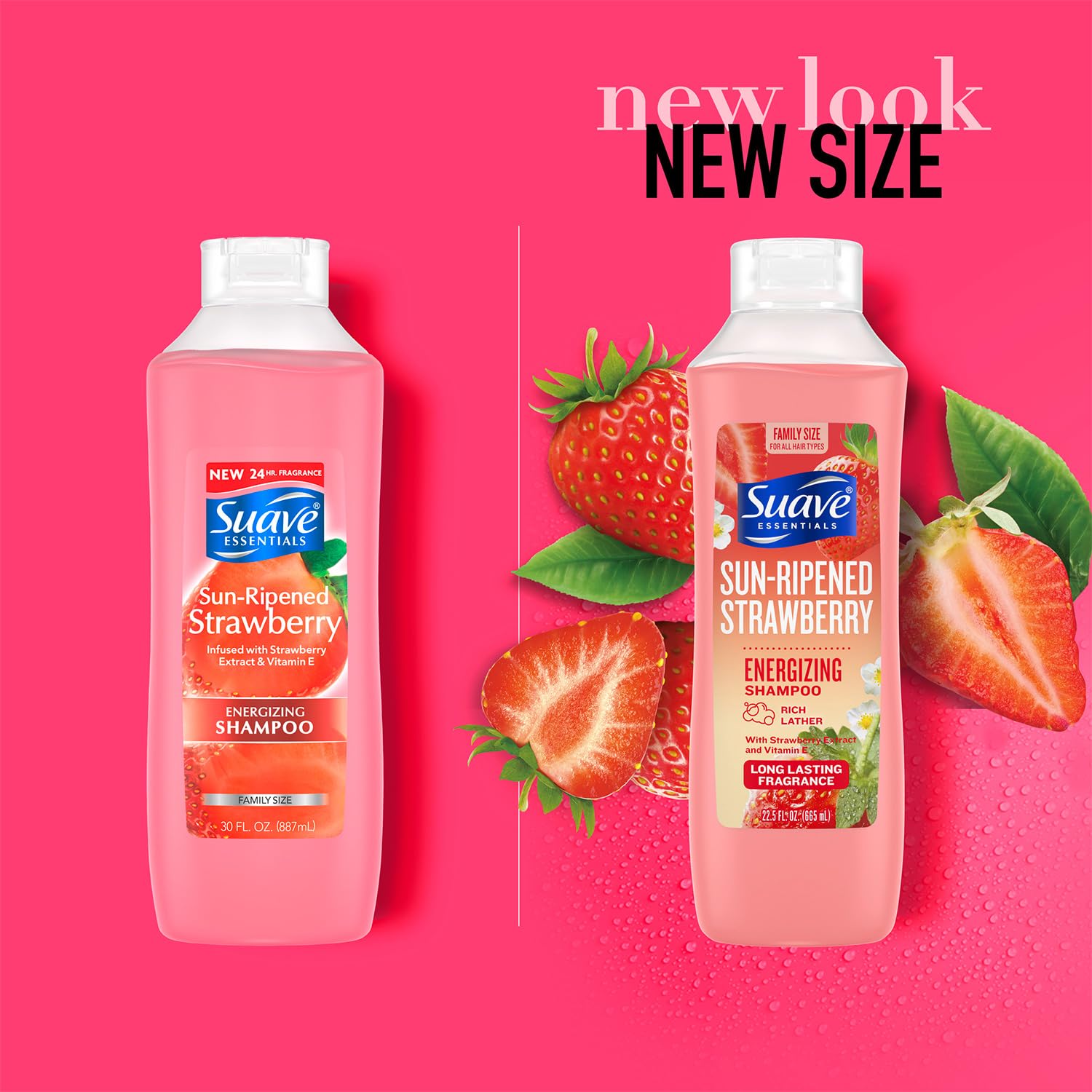 Rich lather from Suave Shampoo cleanses hair and adds a refreshing fruit aroma.