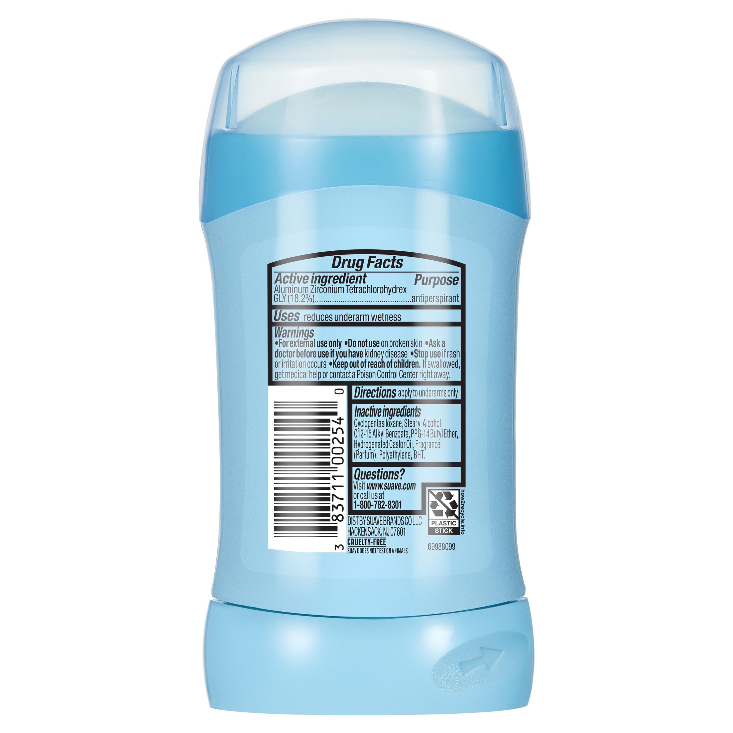 Fragrance notes of Suave Sweet Pea & Violet shown on label