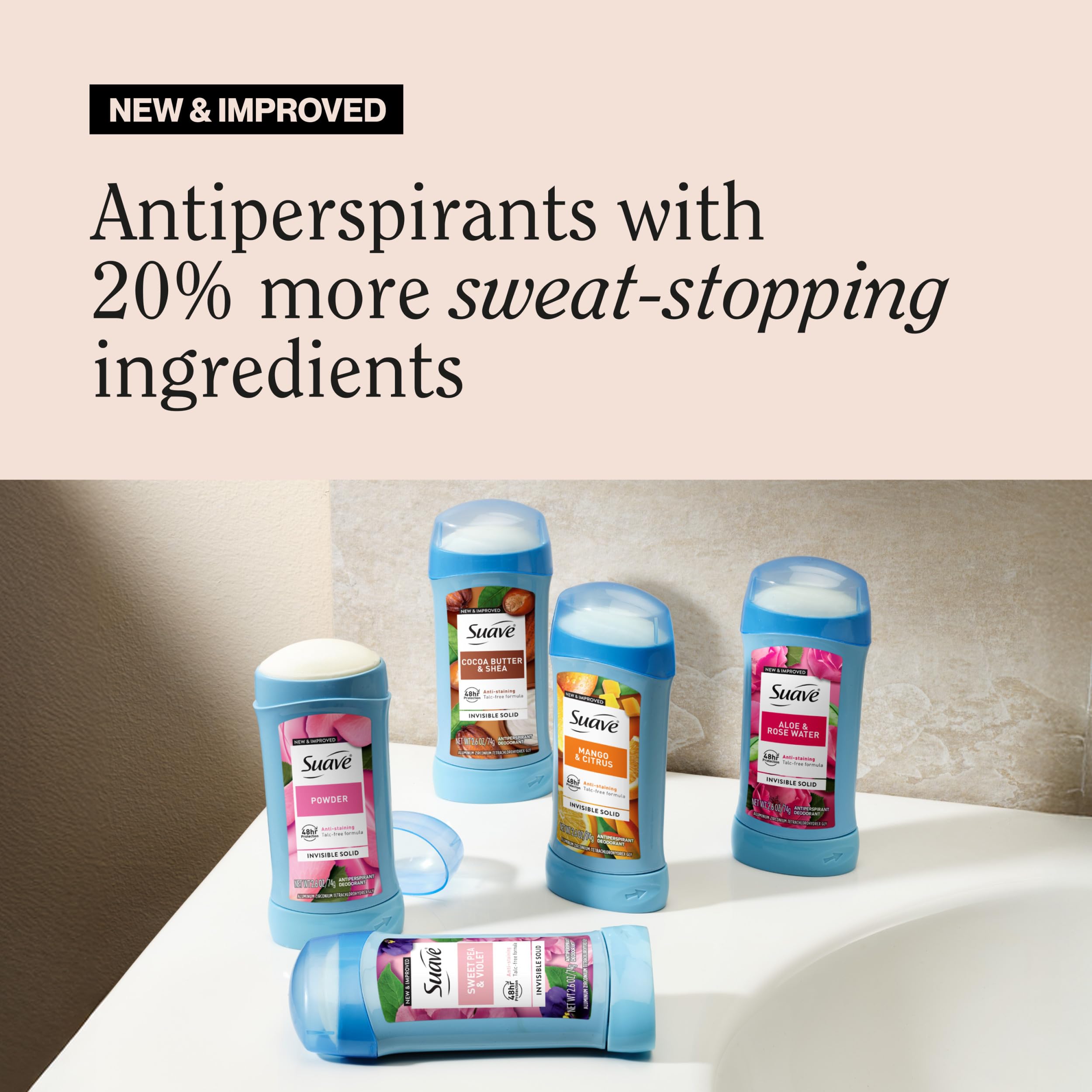 Sensitive skin friendly Suave Sweet Pea & Violet deodorant for daily wear