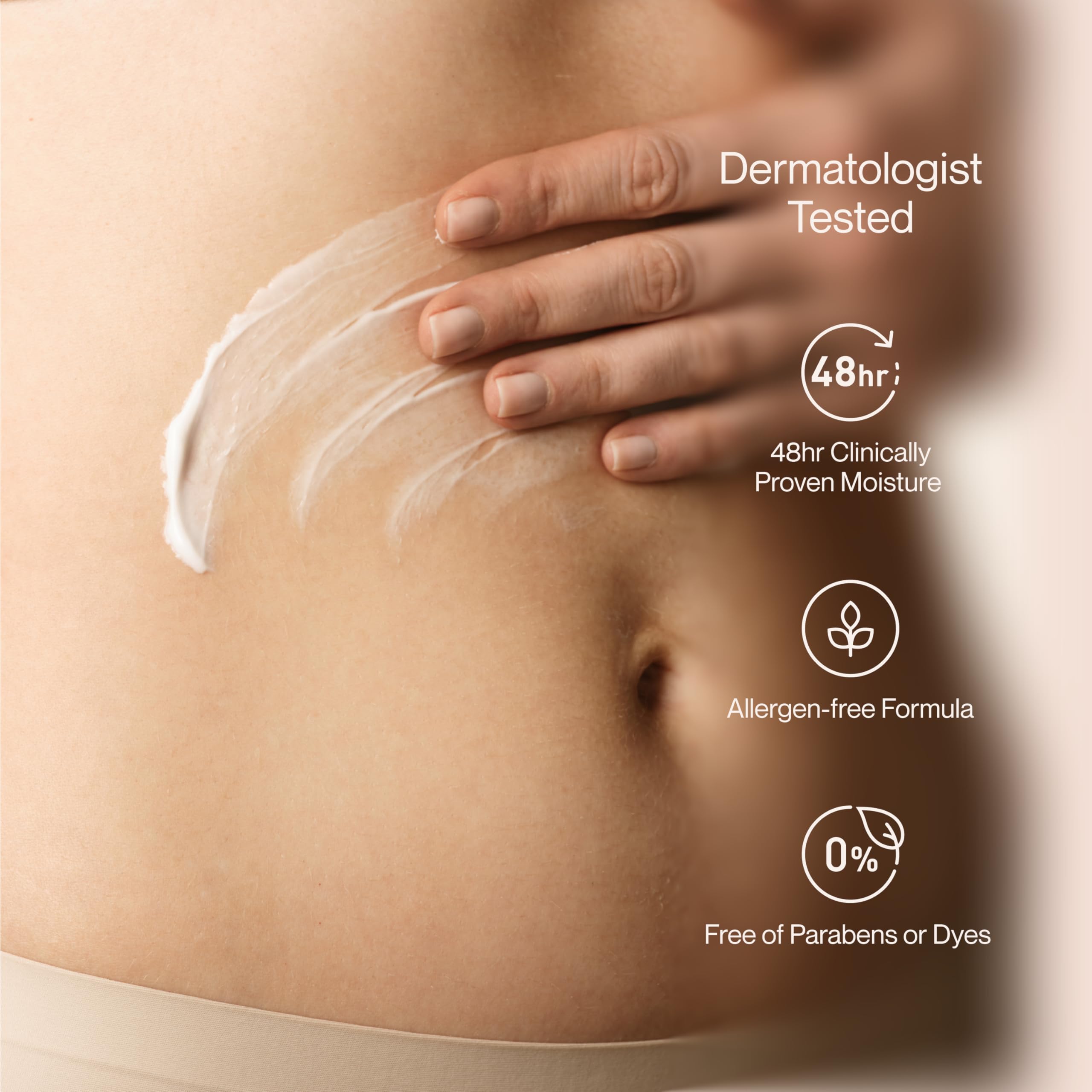 Textura de rápida absorción de Suave para manos y cuerpo.