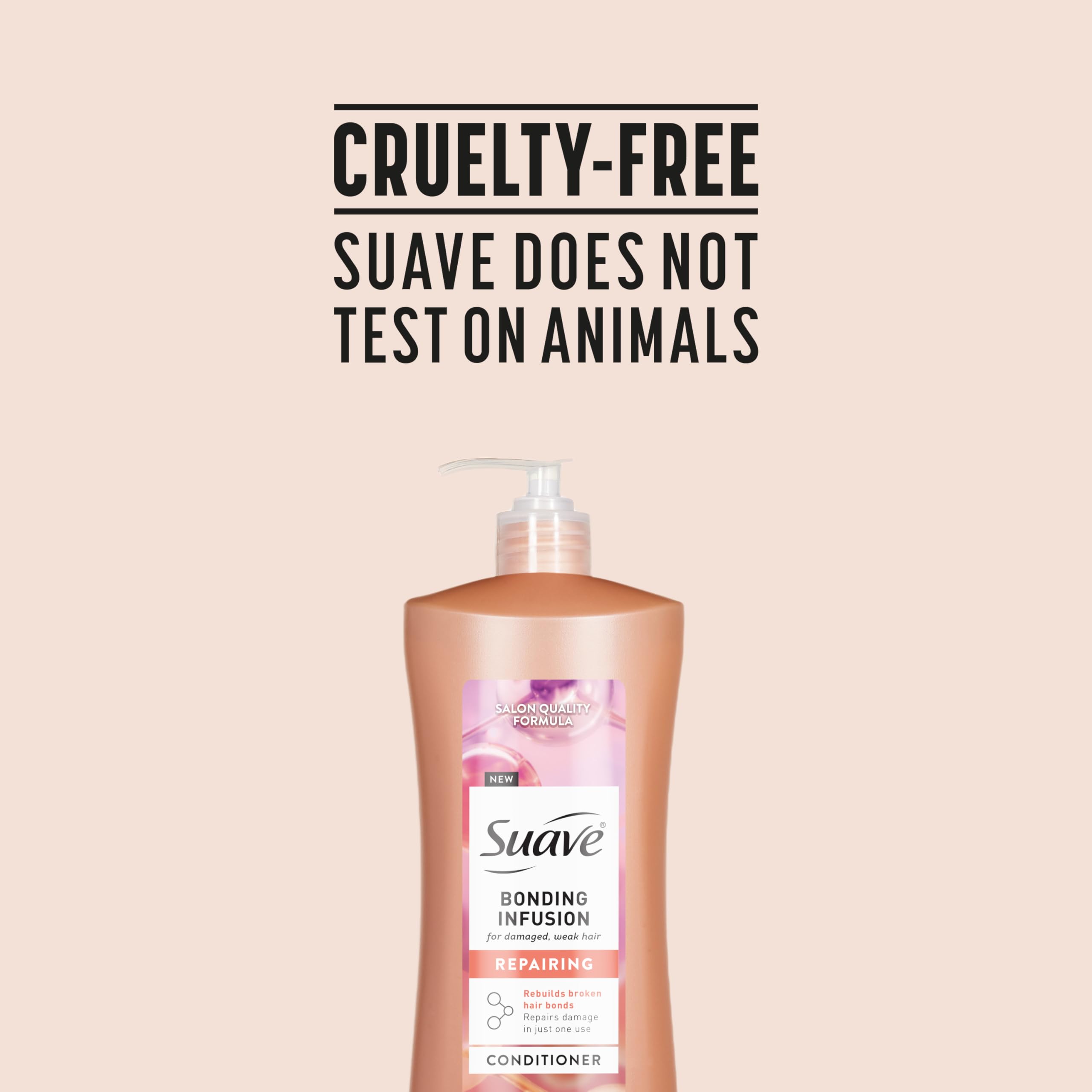 Suave Bonding Infusion uso conjunto con champú para resultados óptimos.
