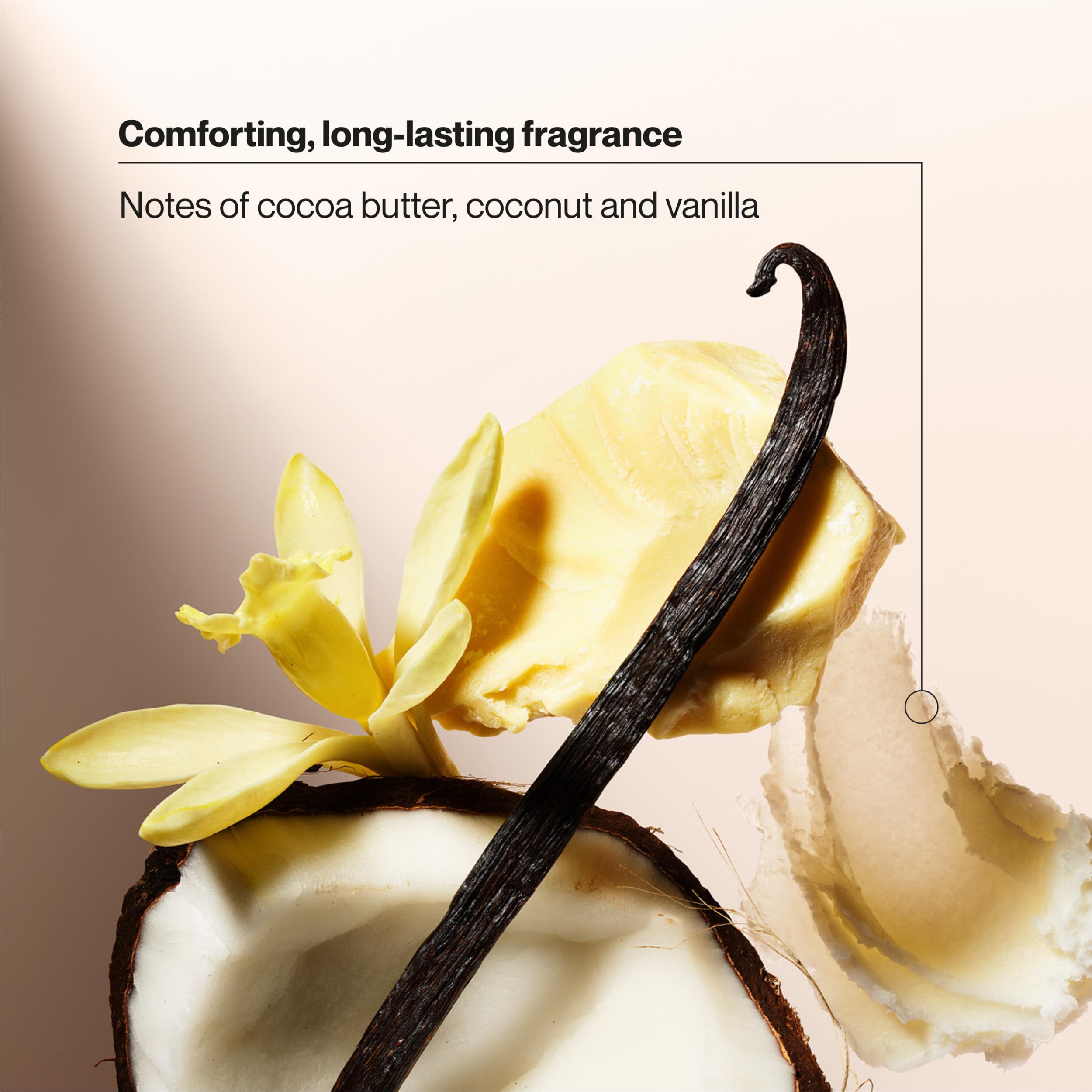 Vitamin E and glycerin hydrate the skin, visible near the label.