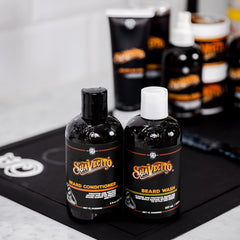 Natural ingredients in Suavecito Beard Conditioner soften skin and beard.