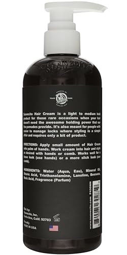 Suavecito crema para el pelo, aplicación por pump, control preciso del peinado.