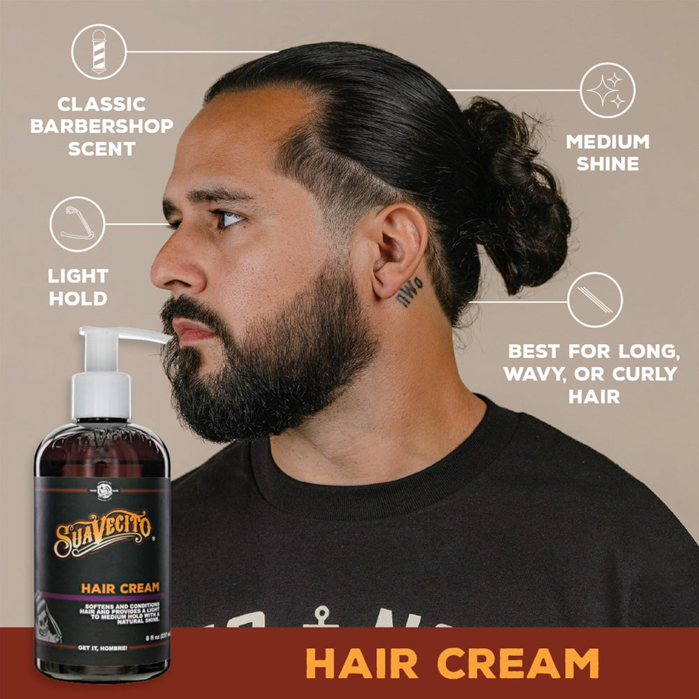 Crema para el cabello Suavecito, aroma de barbería para estilo clásico.