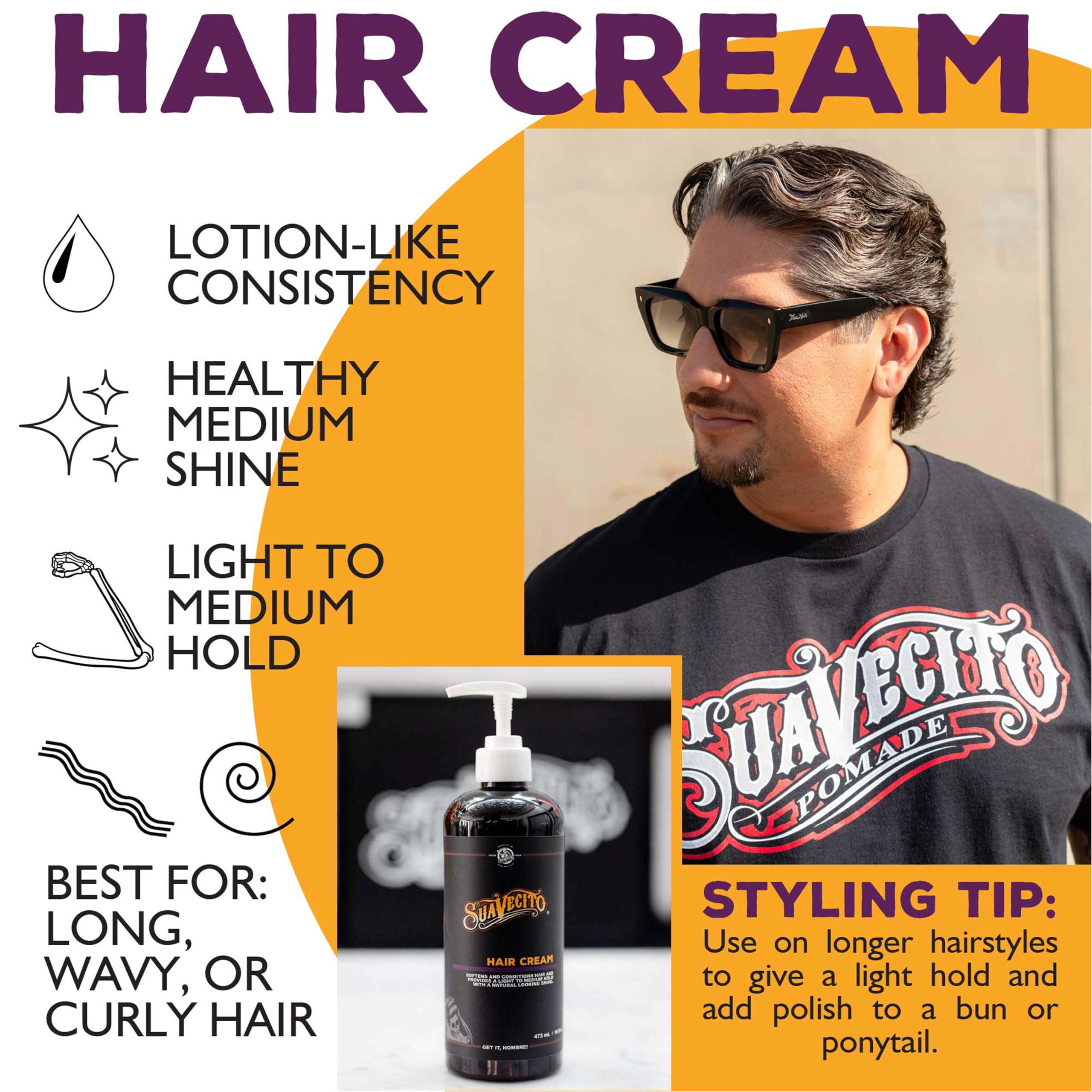 Cabello largo se beneficia de suavidad y flexibilidad sin apelmazarse.