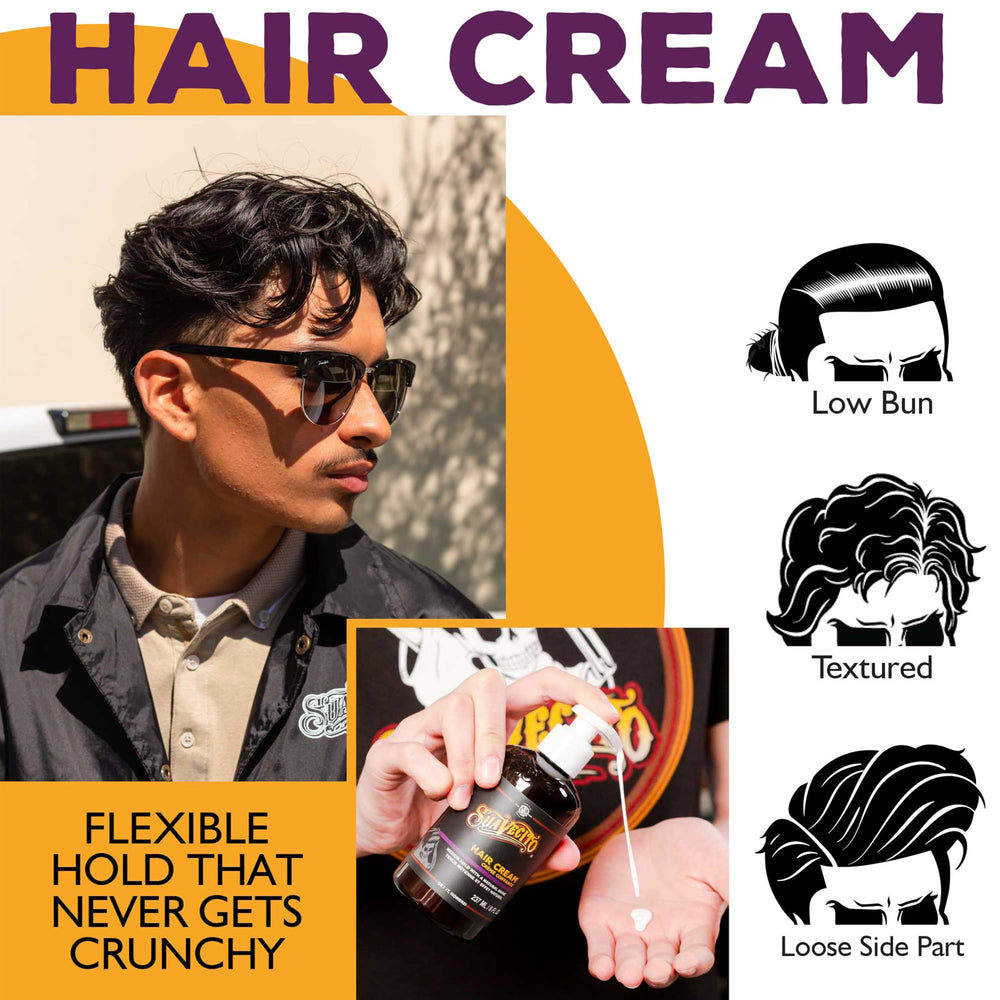 Crema para el cabello Suavecito, sin crujido para fijación flexible.