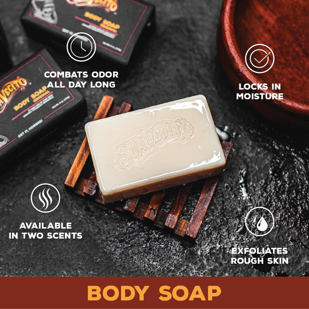 Suavecito daily-use-bar illustrates convenient 3-pack for home and travel.