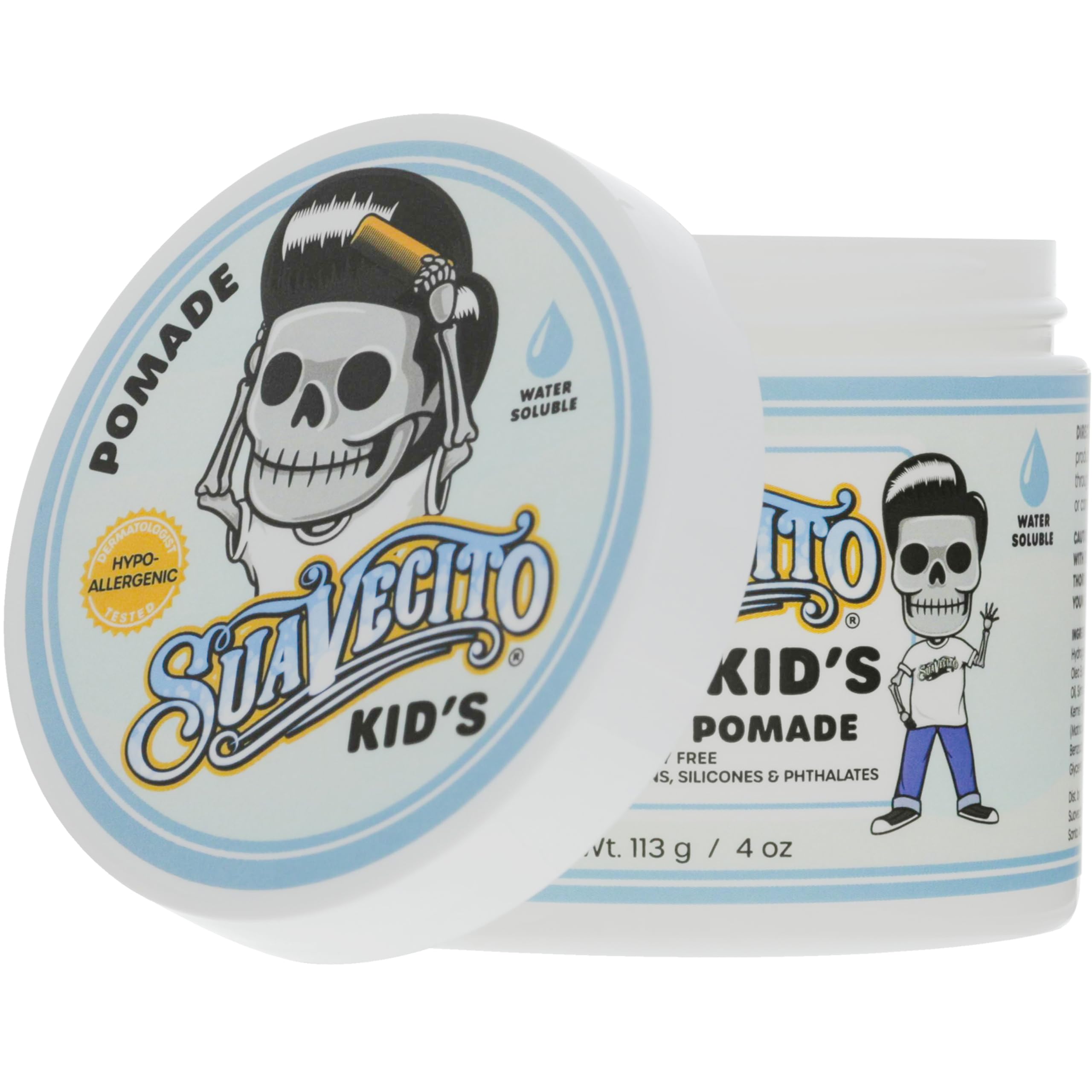 Sin gluten Suavecito Kid’s Pomade para sensibilidades.