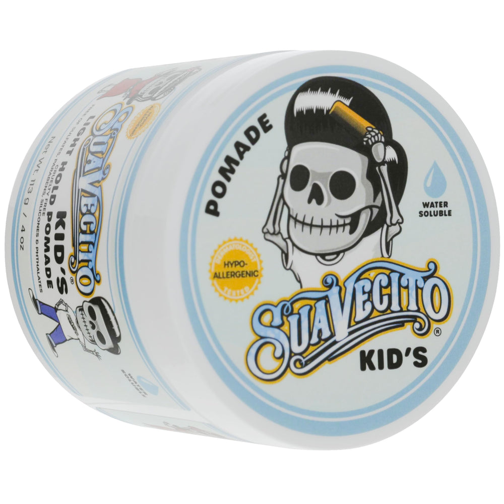Sin parabenos Suavecito Kid’s Pomade fórmula segura para niños.