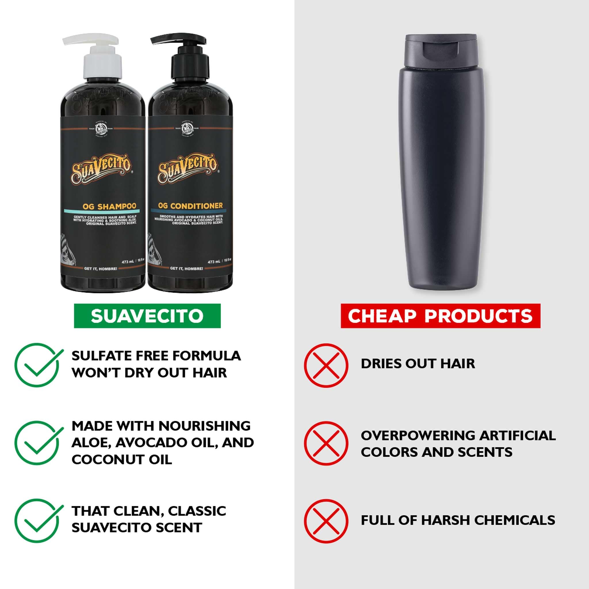 Aceites naturales en Suavecito OG para nutrir y suavizar el cabello.