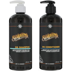 Suavecito OG champú con dispensador, limpieza suave y cabello manejable.