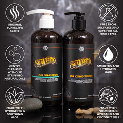 Suavecito OG con Provitamina B5 para hidratación y apariencia saludable.