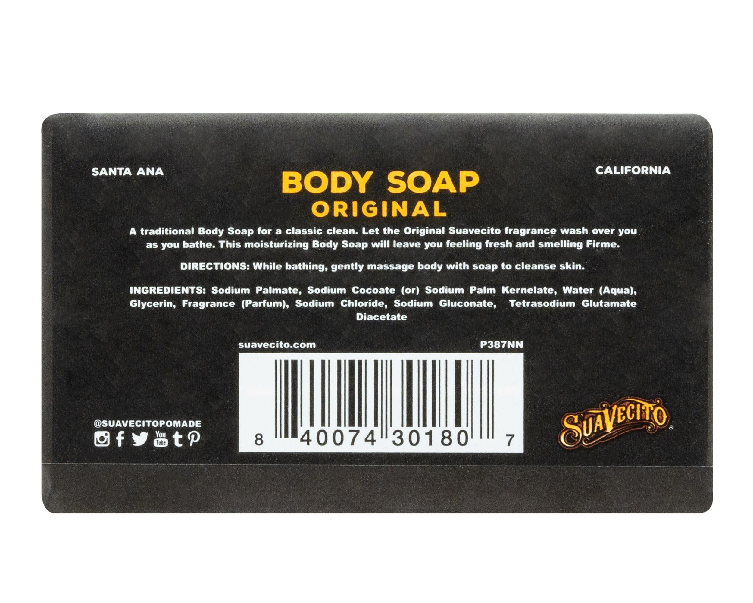 Suavecito original-fragrance lather creates a bold, inviting shower experience.