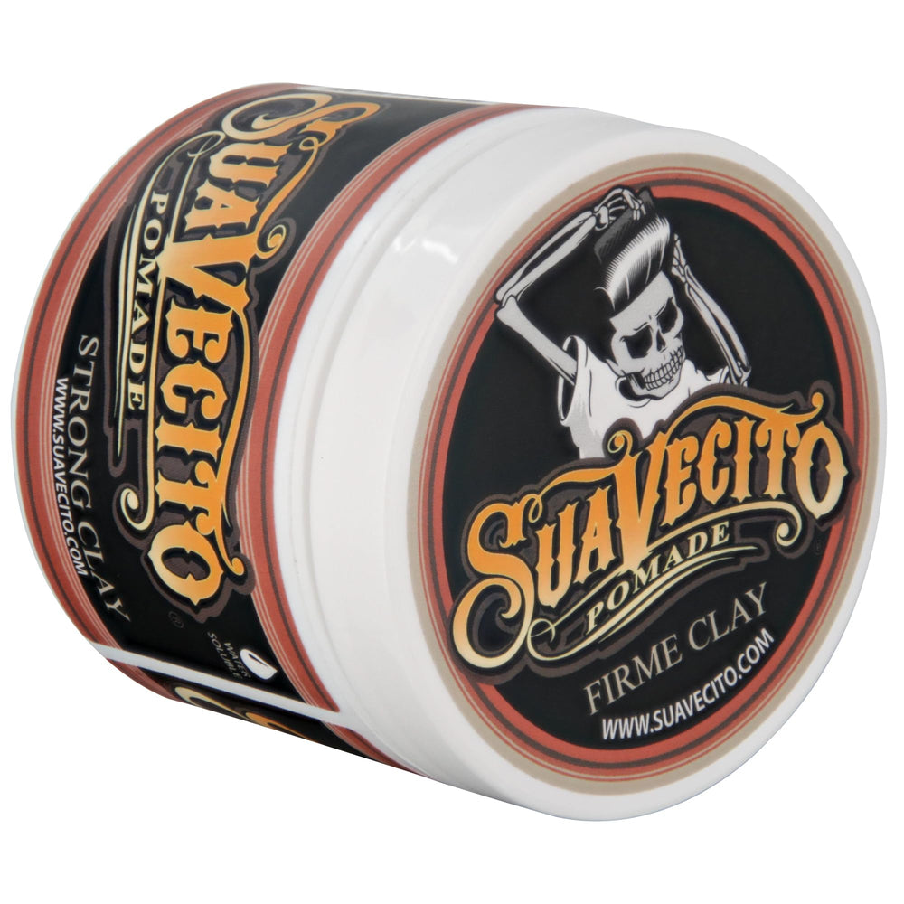 Suavecito Pomada Firme Arcilla 5 oz, fijación fuerte para looks naturales y duración diaria.