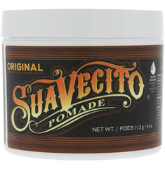 Suavecito Pomada Original Hold, botella visible, fijación estable para todo el día.