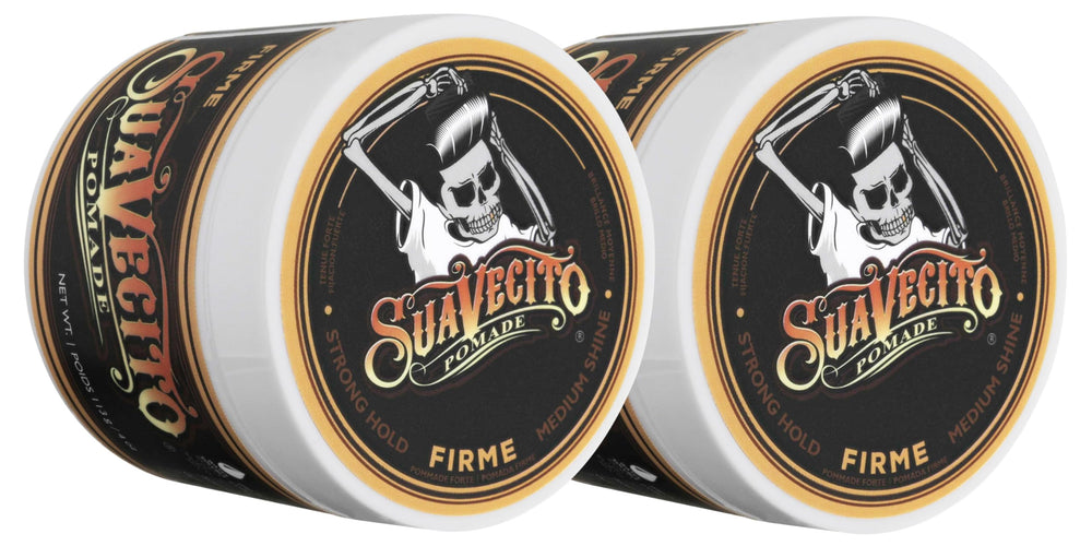 Suavecito Pomade Firme strong hold bottle shows reliable styling power