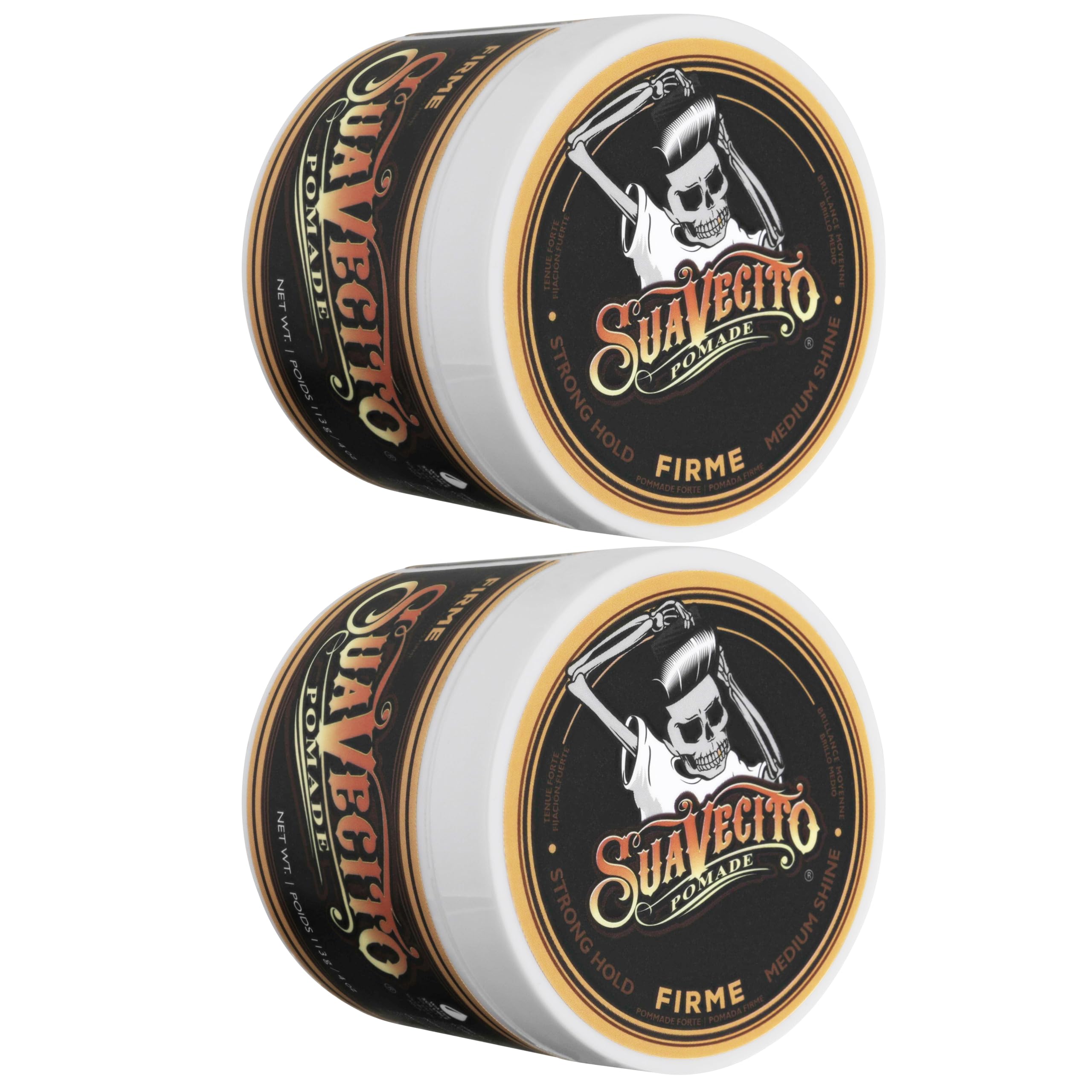 Creamy spread application of Suavecito Pomade Firme for even distribution