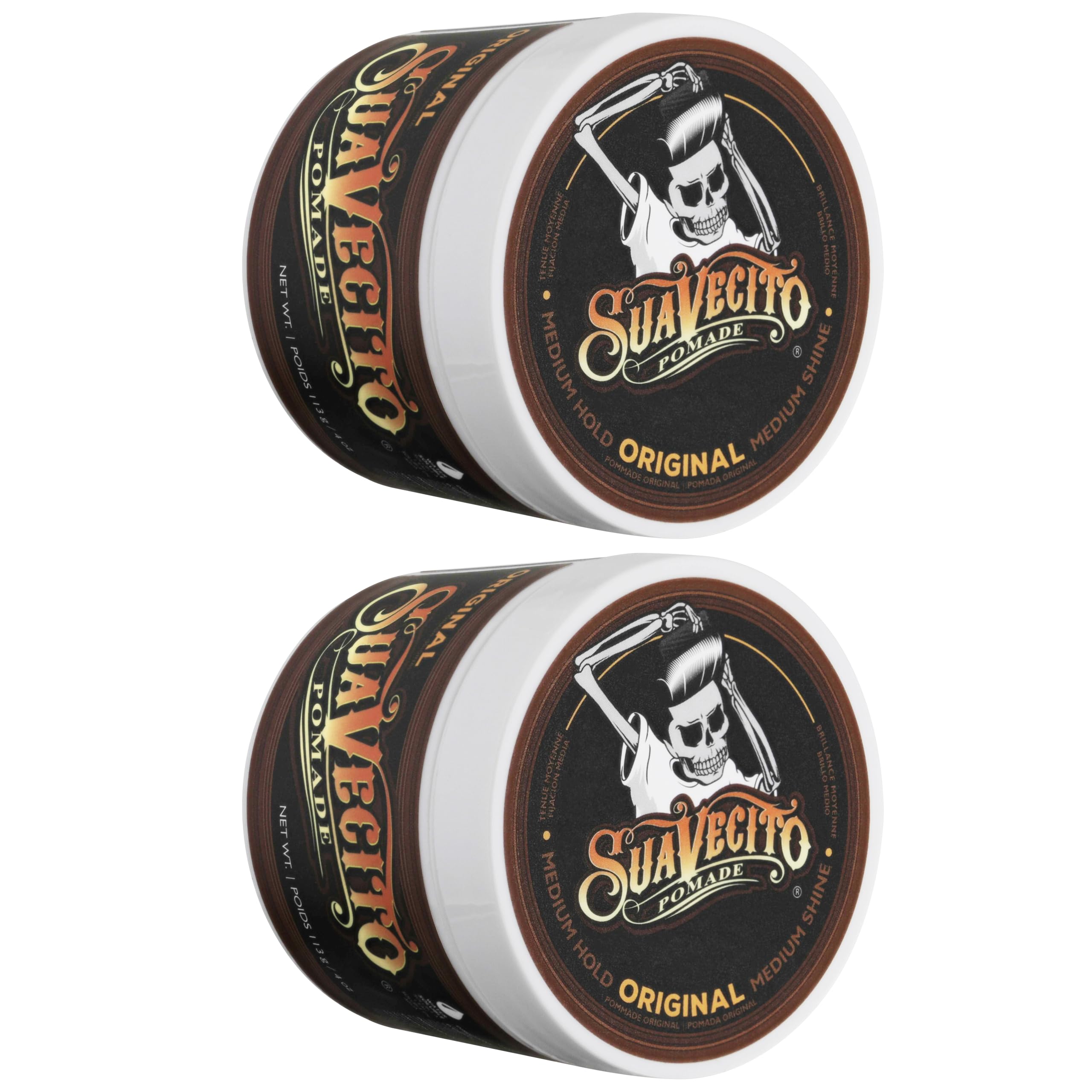 Suavecito Pomade Original hair application demonstrating smooth, even distribution.