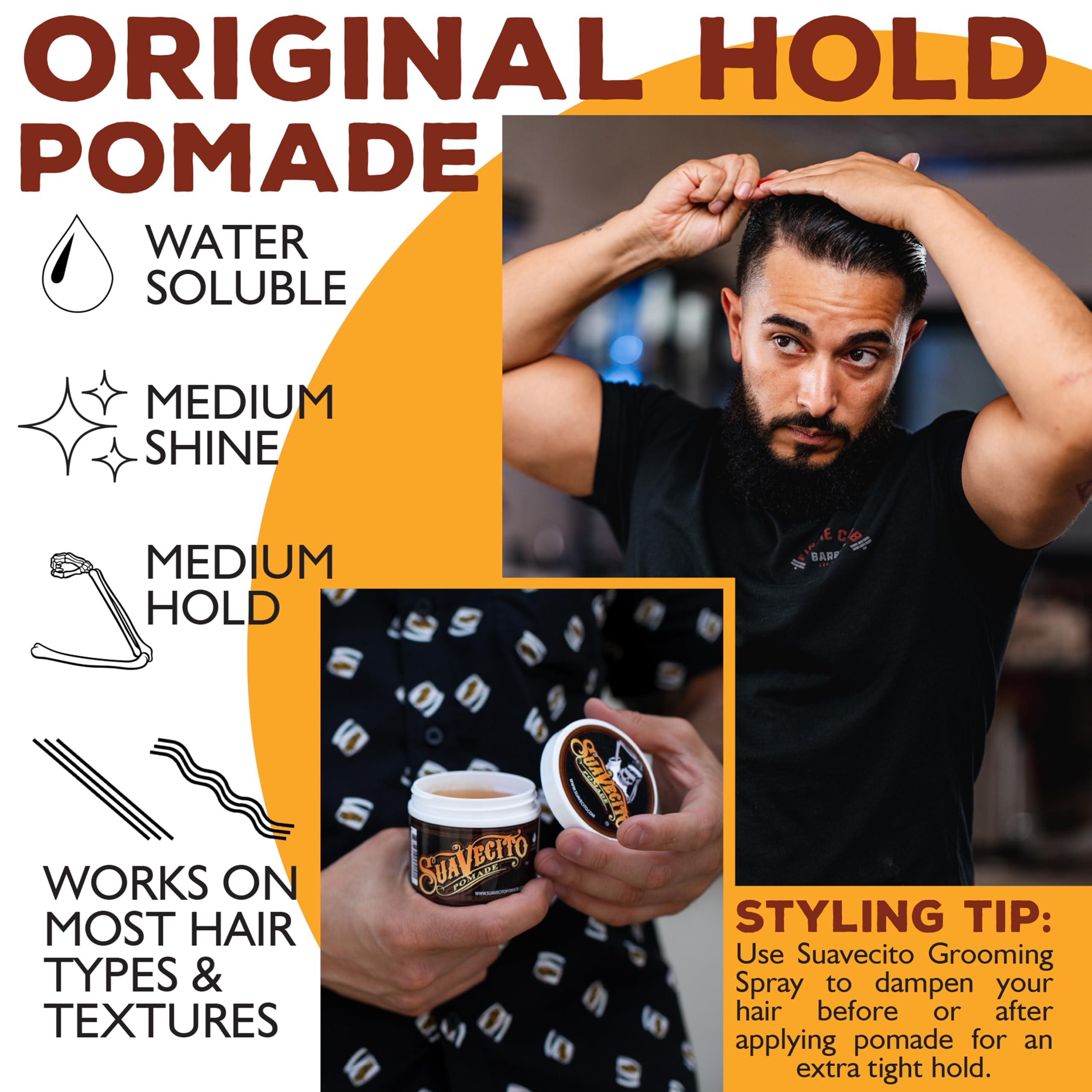 Suavecito Pomade Original Hold 3-pack on shelf highlights value and consistency