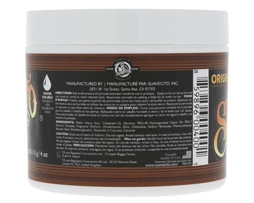 Suavecito Pomade Original Hold 4 oz packaging back with ingredients and bundle details