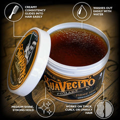 Applying Suavecito pomade into hair for even distribution