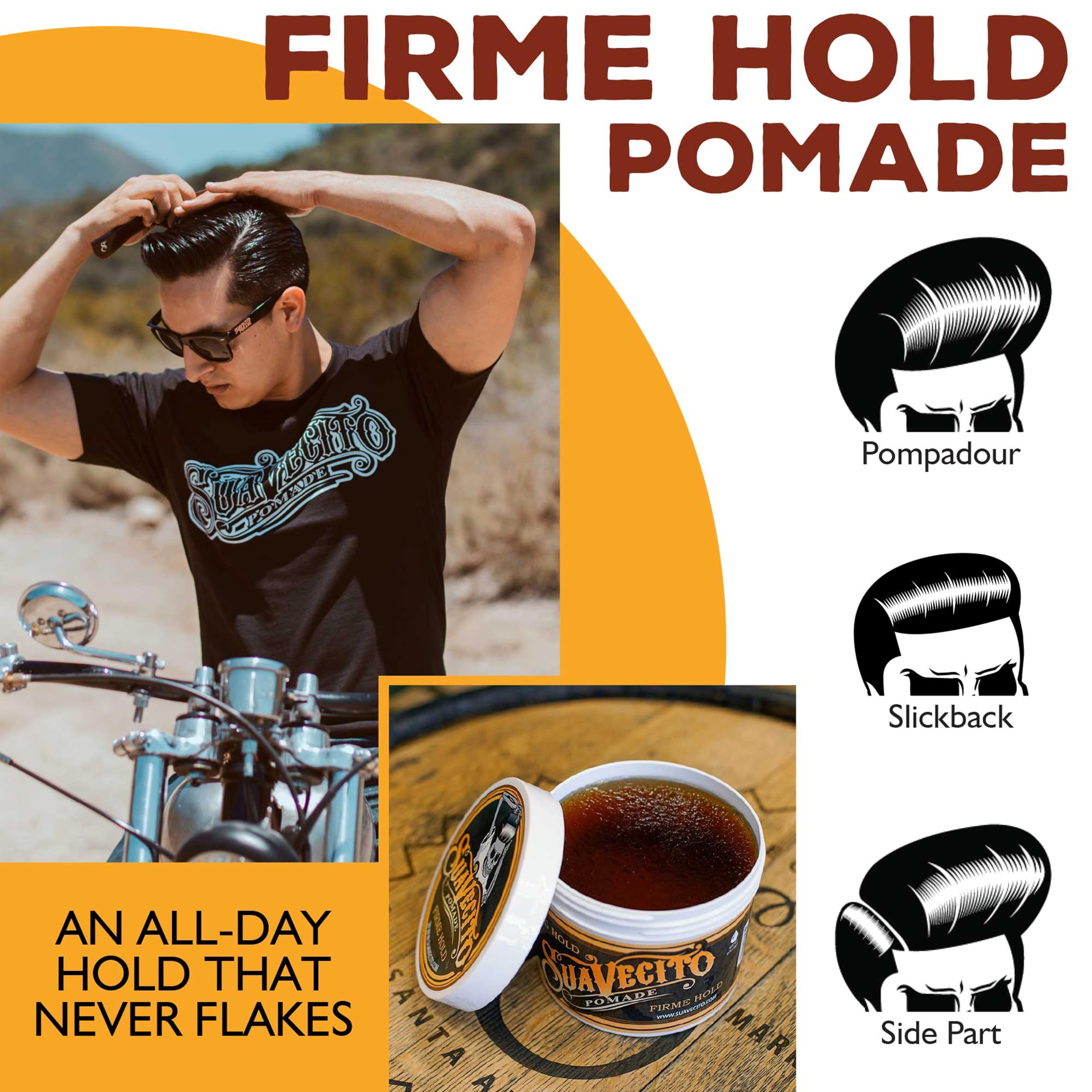 Layered hair benefits from Suavecito pomade texture and definition