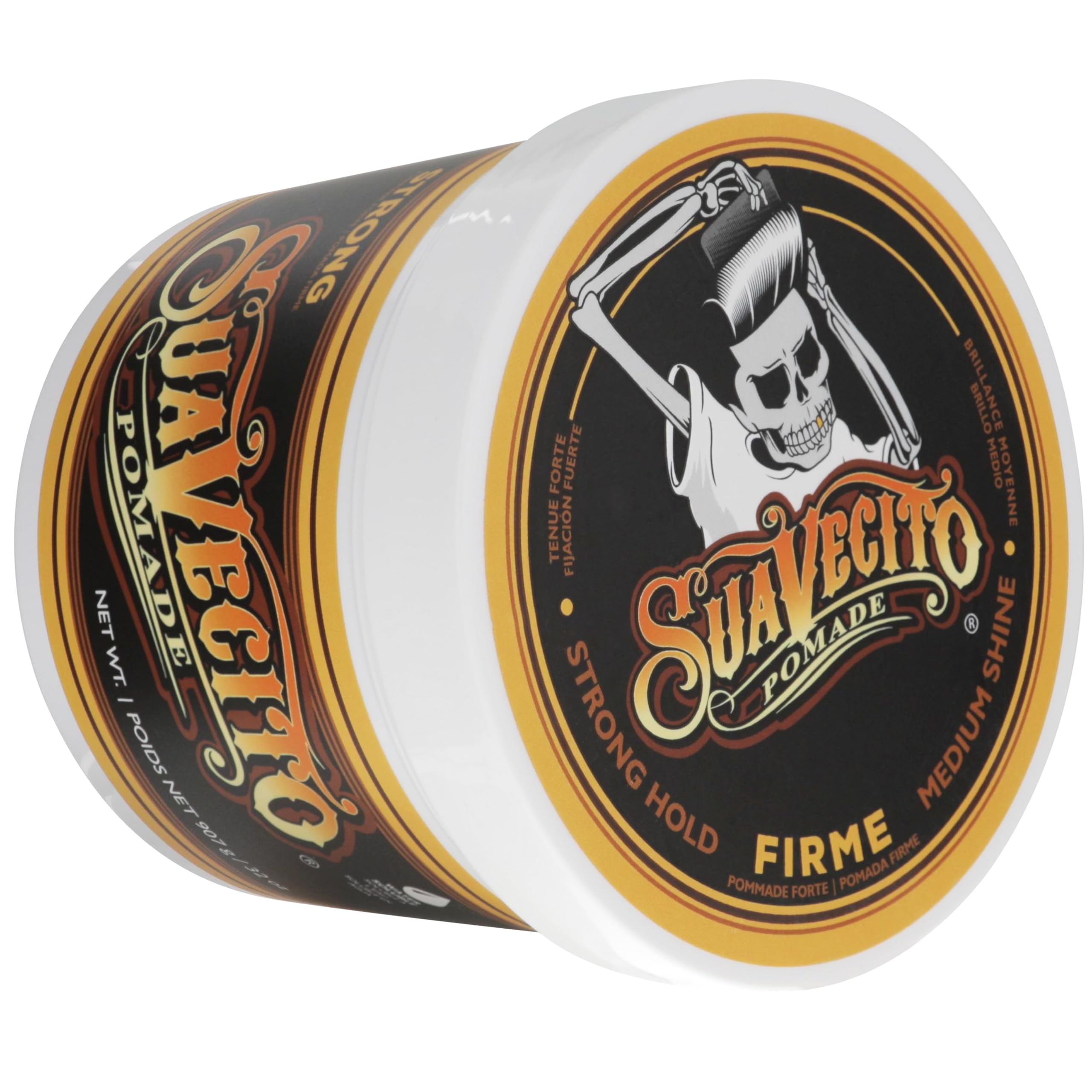 Medium shine finish from Suavecito pomade for natural look