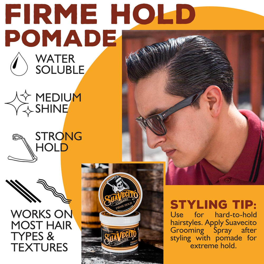 Water-based Suavecito pomade rinses out easily with water