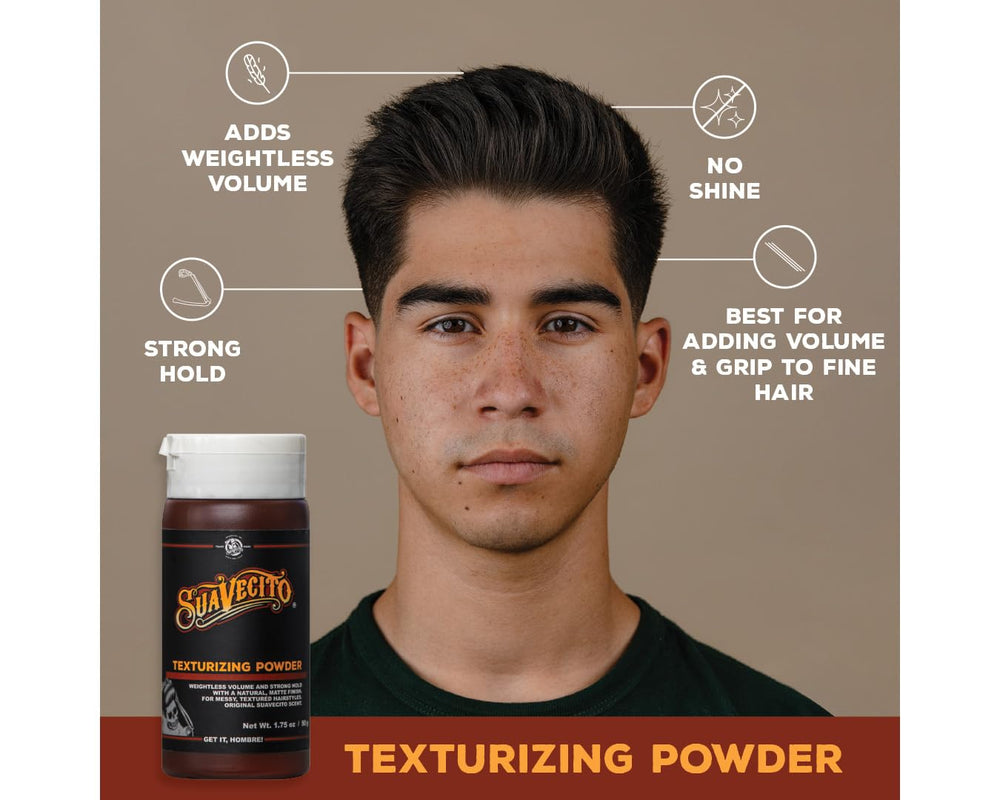 Suavecito Texture Powder anti-caking formula keeps hair breathable