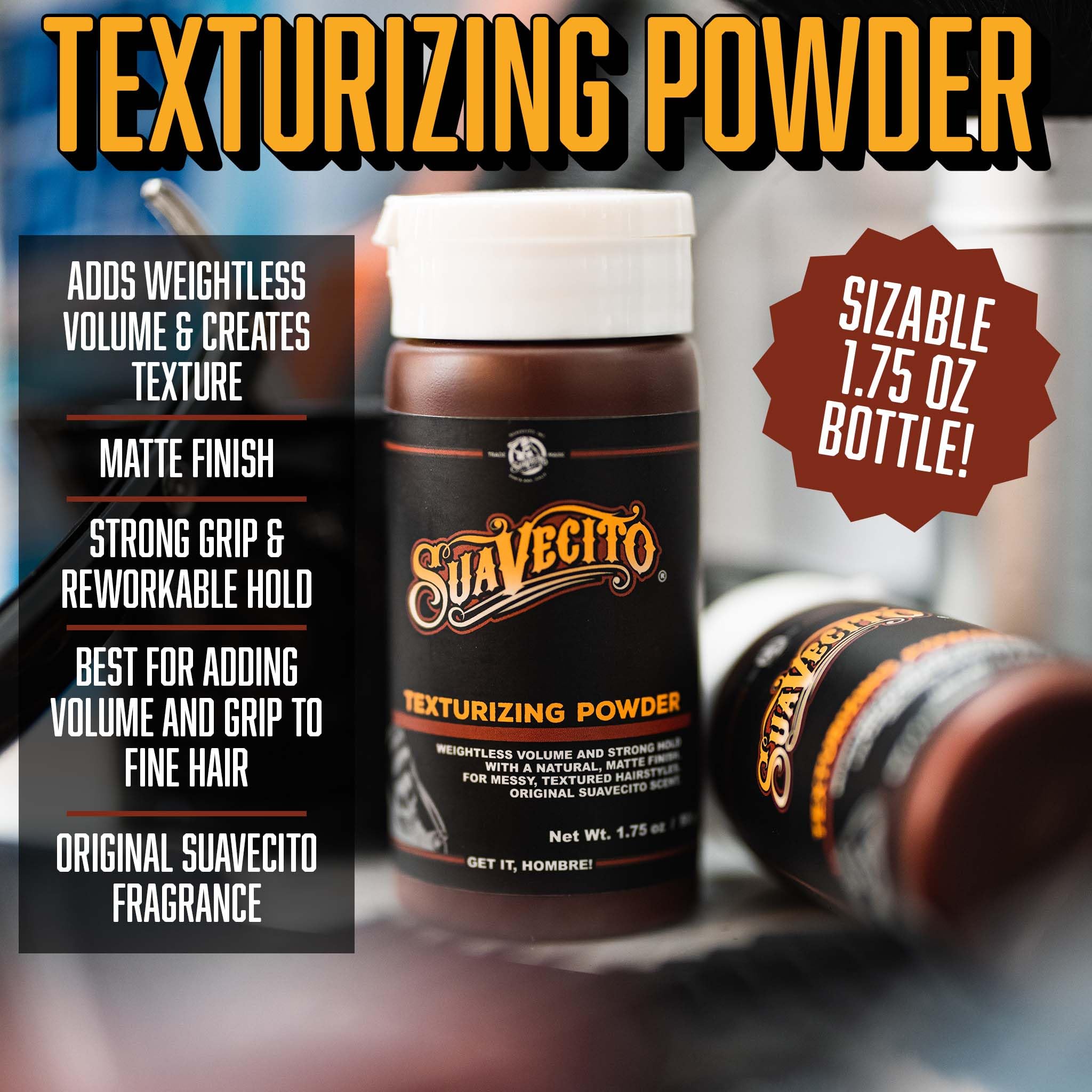 Suavecito Texture Powder volume-boost adds fullness without heaviness