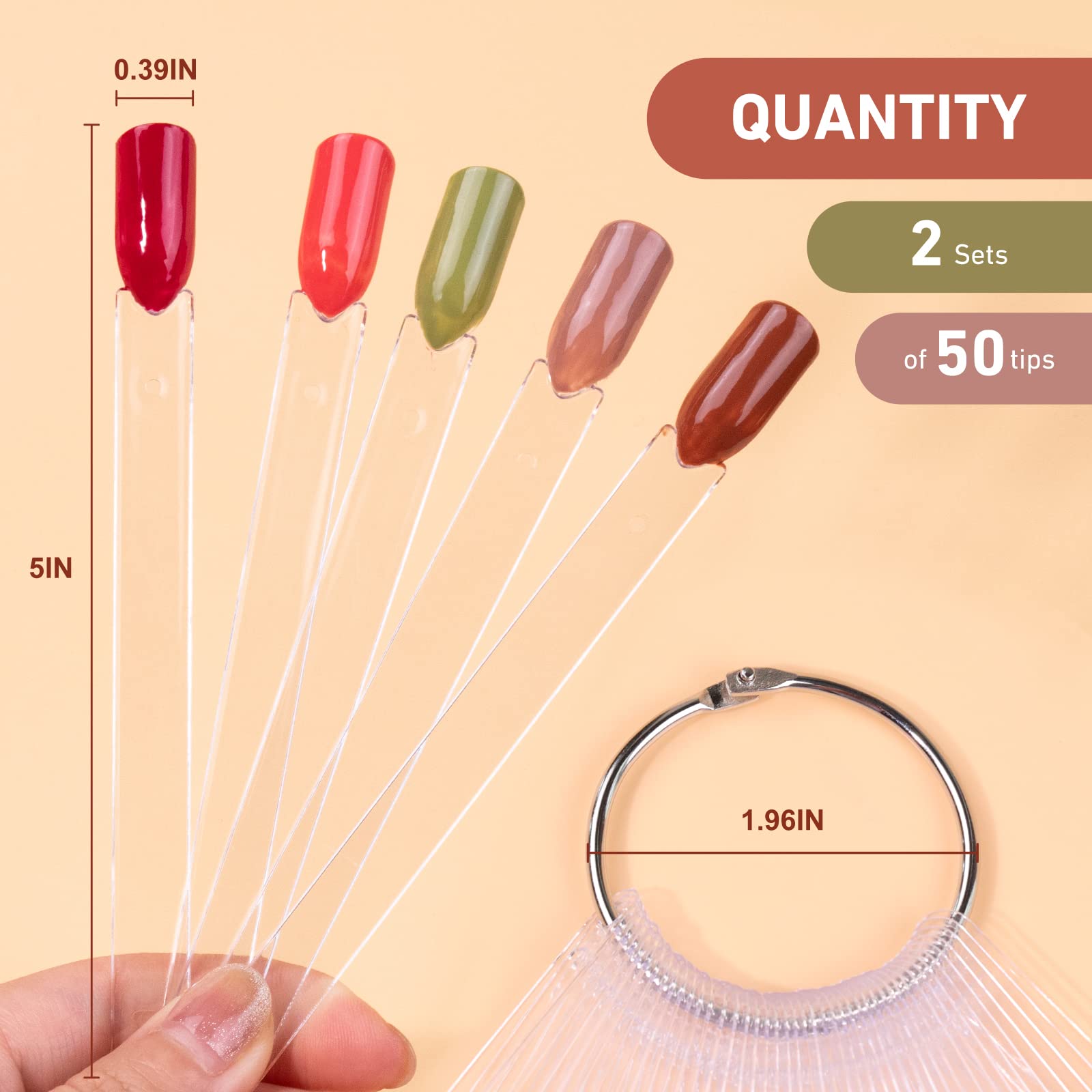 Subay false nail tips display for polished color previews
