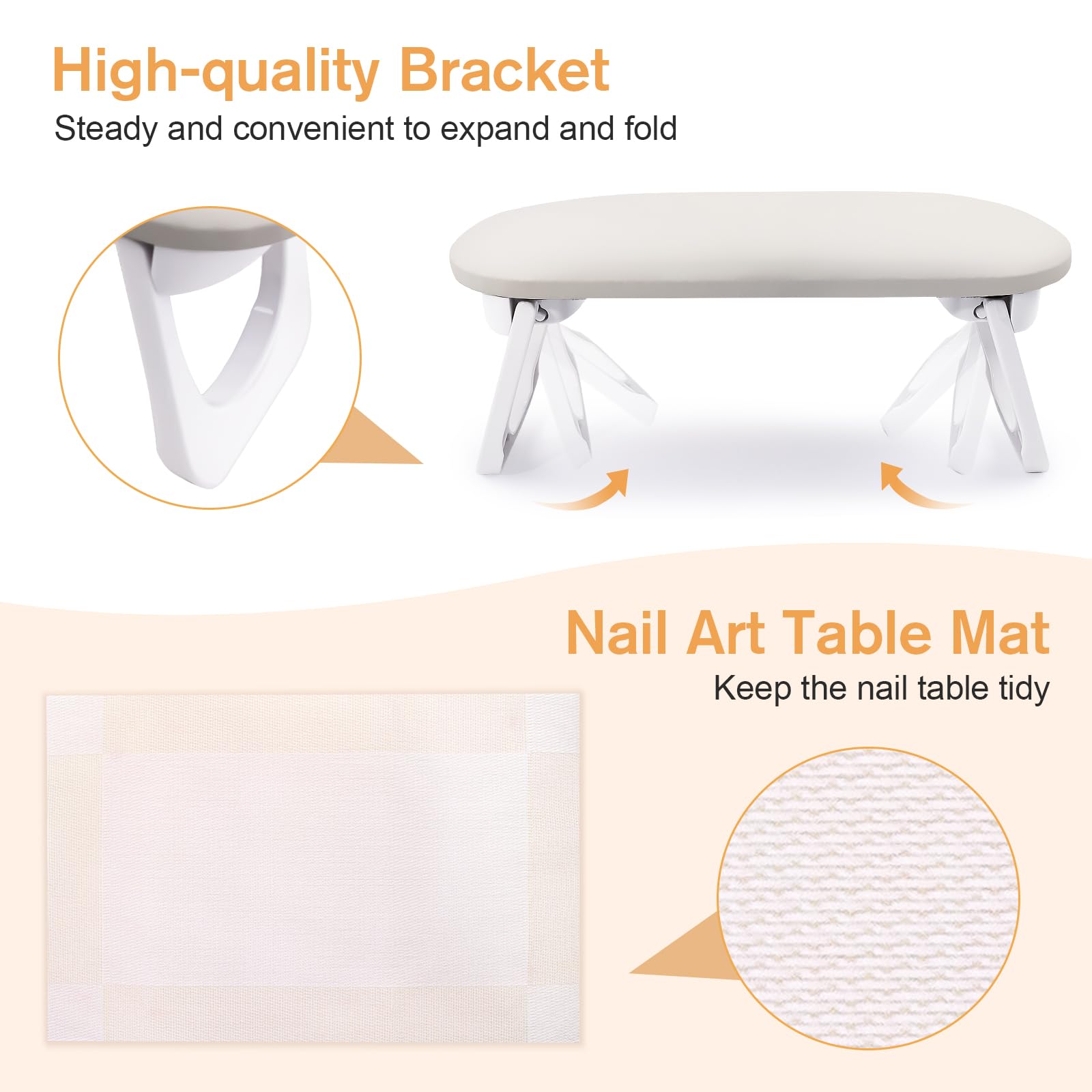 Subay nail arm rest easy-clean surface simplifies maintenance