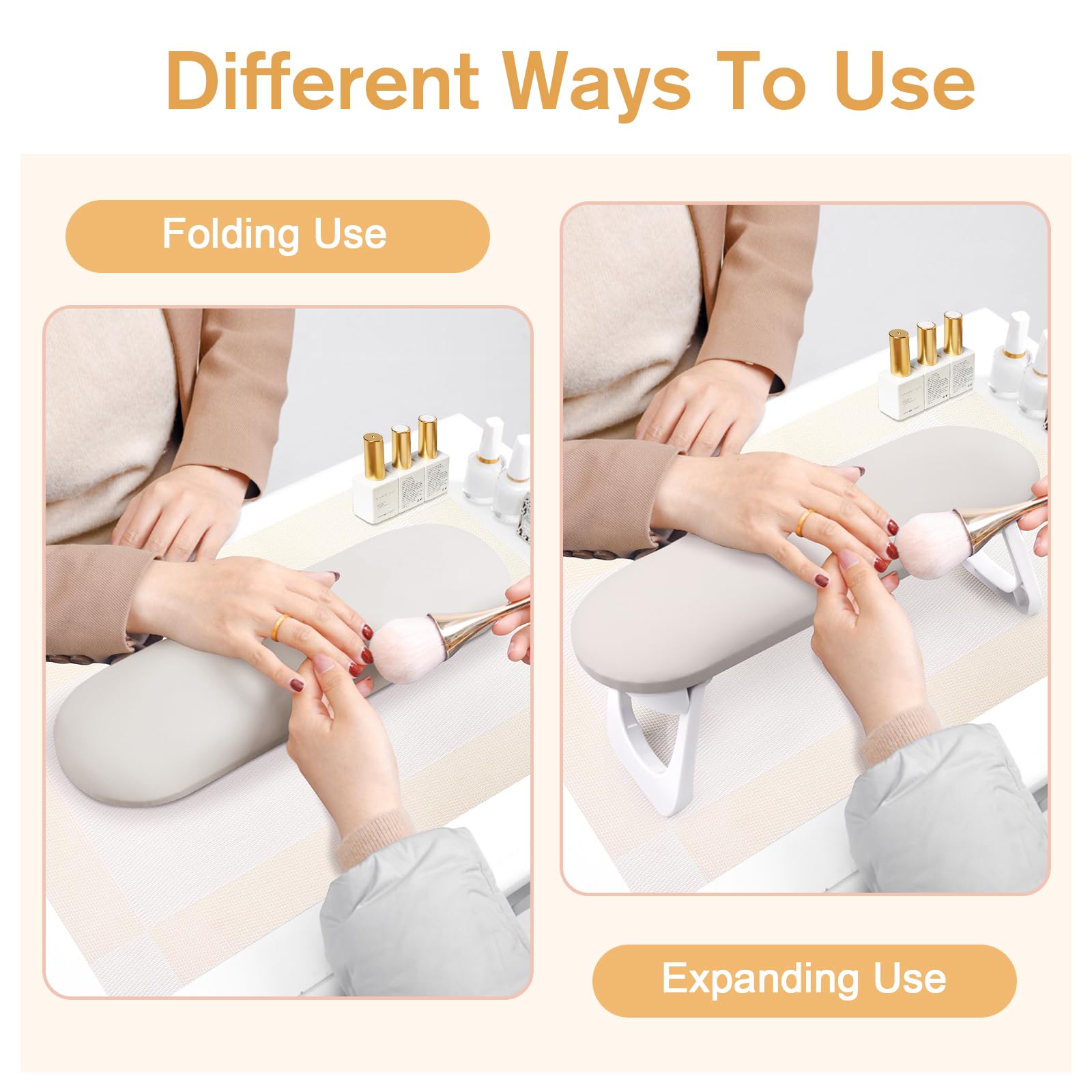 Subay nail arm rest with spacious base supports lamp placement and workflow