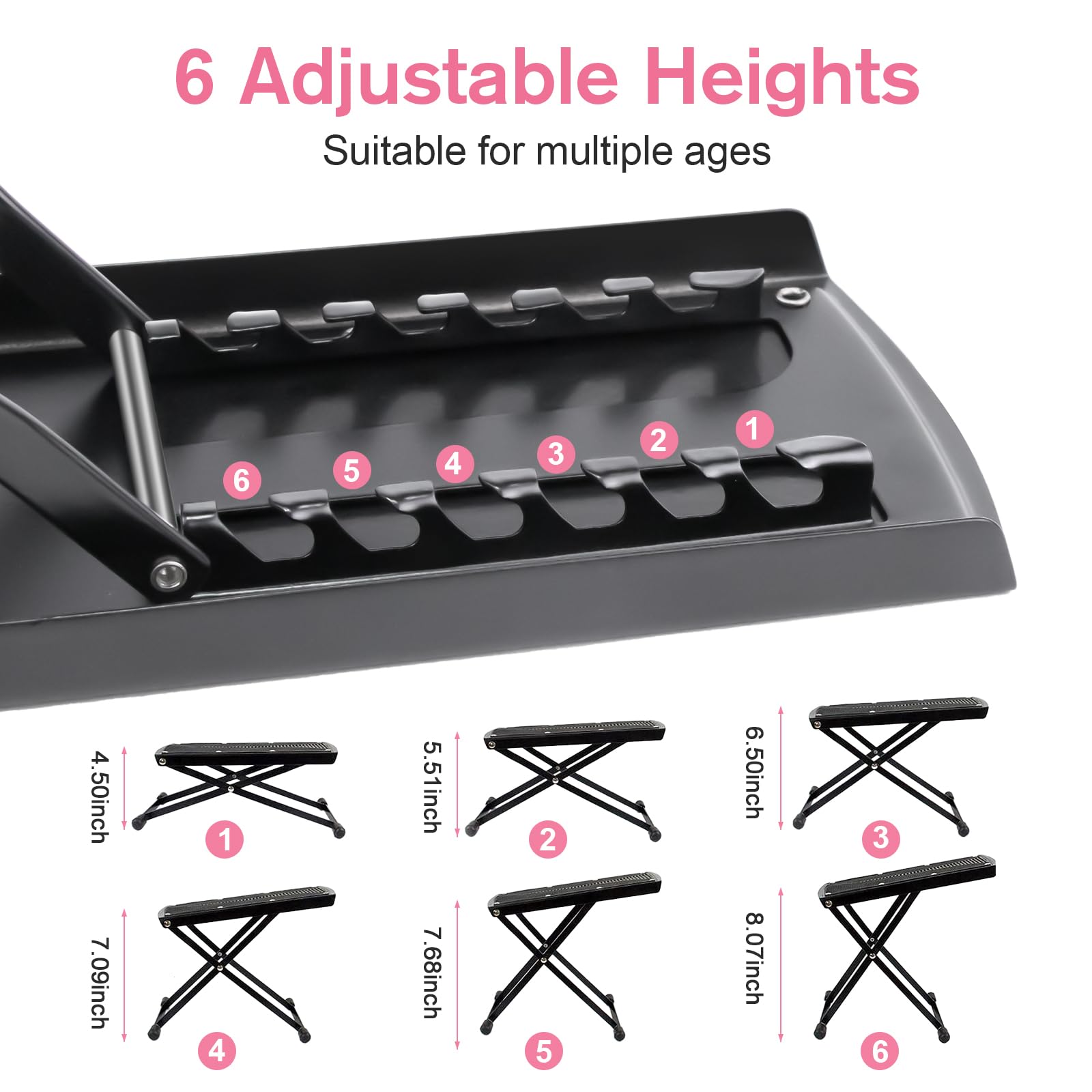 SUBAY pedicure foot rest folds for easy storage after use.